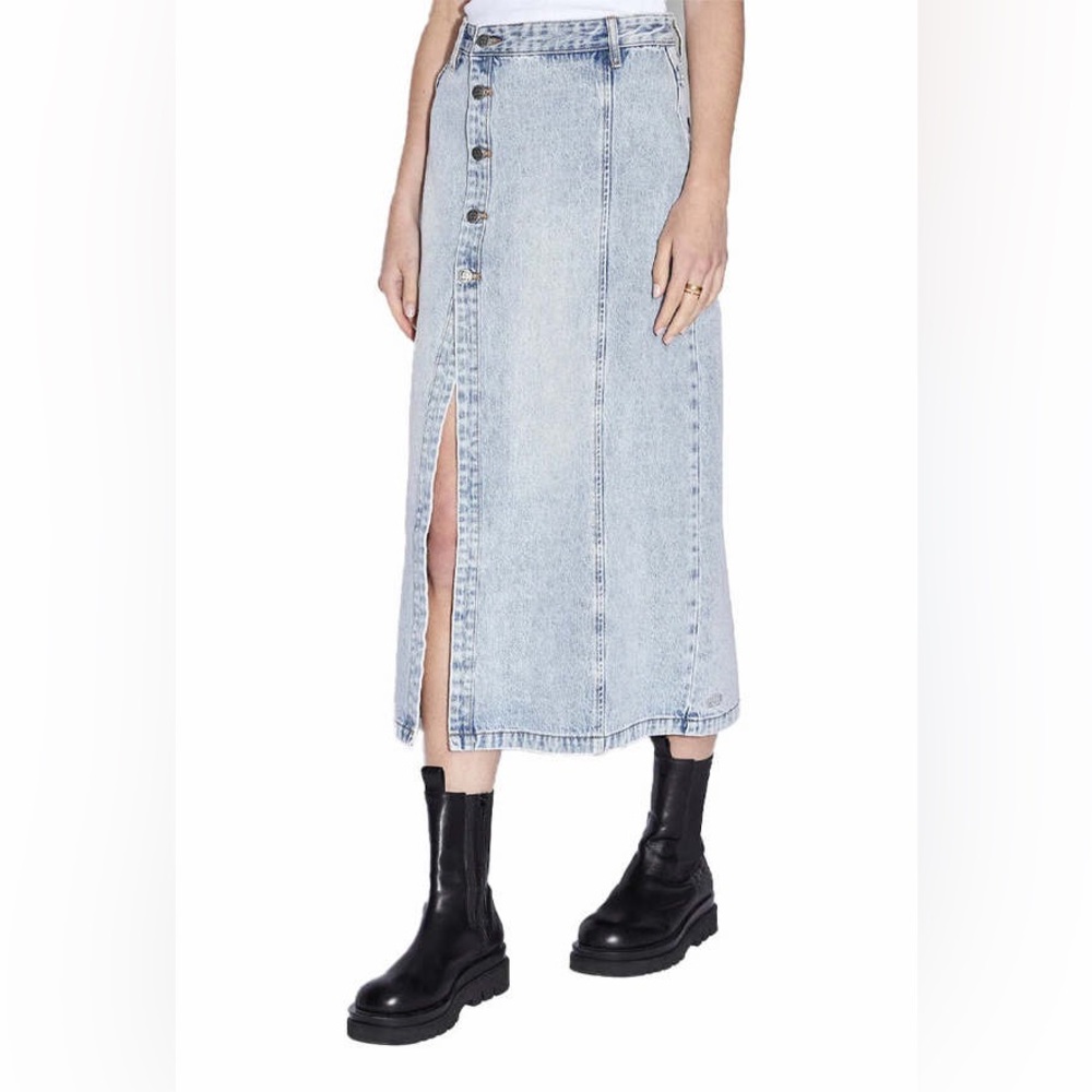 Ksubi Jordan Button-Front Denim Midi Skirt Sz 27 New
